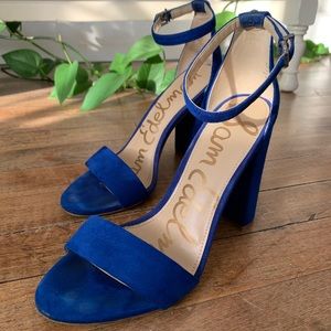 Sam Edelman | blue suede “yaro” ankle strap heels